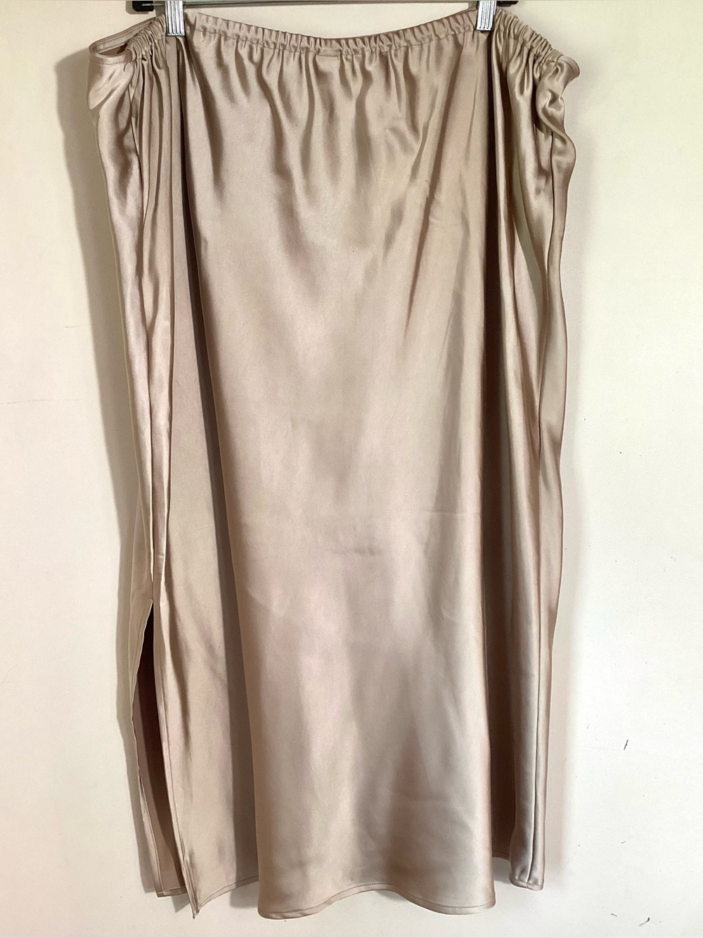 Old Navy Mocha Taffy Satin Midi Slip Skirt NWT Size 2X - Picture 2 of 15